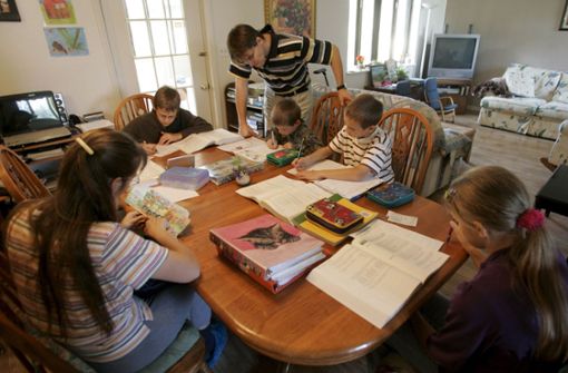 Die Familie Romeike  2009 beim Hausunterricht. Foto: dpa/Wade_Payne