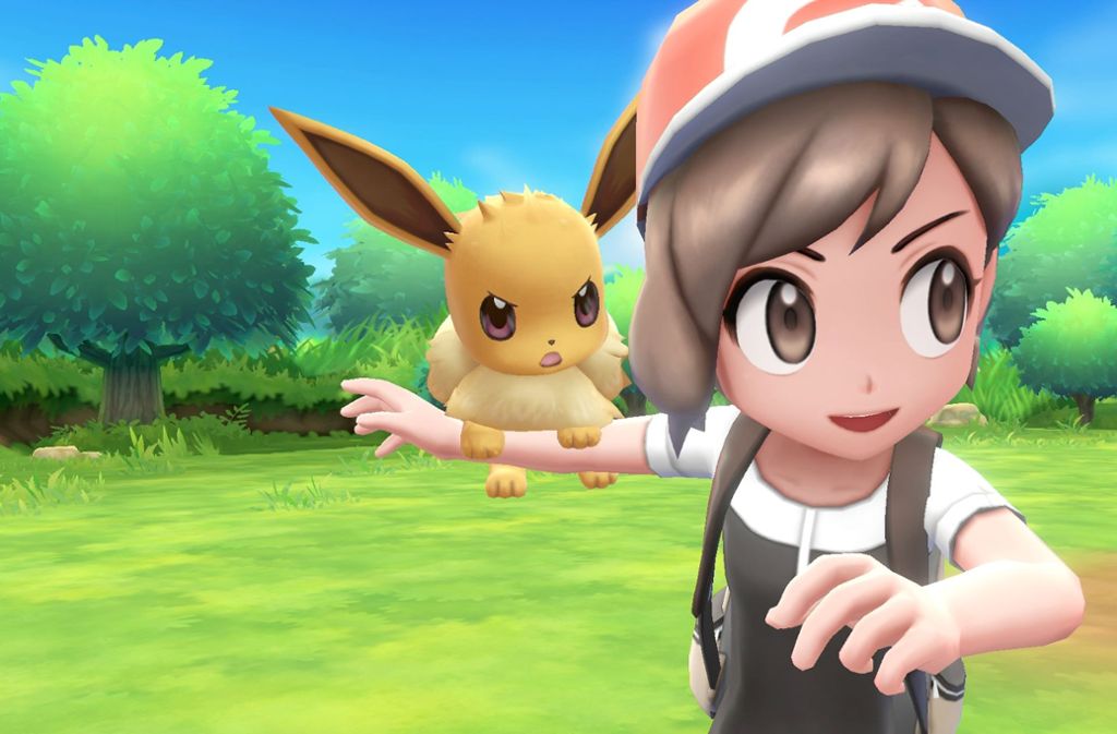 Je nach Edition ist Evoli (im Bild) oder Pikachu der ständige Begleiter der Pokémon-Trainer.