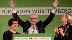 Nach dem furiosen Sieg bei der Landtagswahl ist der Grüne Winfried Kretschmann nun laut Politbarometer auch der beliebteste Politiker. (Archivfoto) Foto: dpa