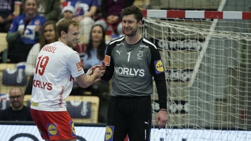 Zwei Superstars im Dress der dänischen Nationalmannschaft: Mathias Gidsel (li.) und  Niklas Landin. Foto: IMAGO/NTB/IMAGO/Stian Lysberg Solum