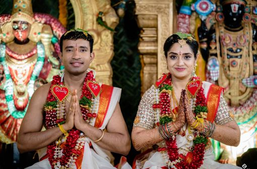 Somanadh  und Sneha heirateten in ihrer alten Heimat Indien und leben in Heidelberg. Foto: privat