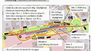 Der Plan Vor dem Bahnhöfle haben sich die Interessierten getroffen. Foto: Plan:www.bottwartalbahn.de