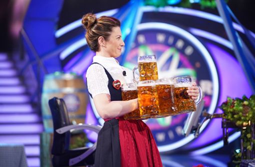 Wiesn-Kellnerin Michaela Maier in der RTL-Quizshow „Wer wird Millionär?“ Foto: RTL