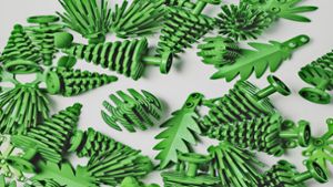 Diese  Lego-Plastikbäume sind aus  Bioplastik hergestellt. Foto: Maria Tuxen Hedegaard