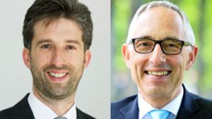 In Flüchtlingsfragen vertreten die Oberbürgermeister Boris Palmer (Grüne, links) und   Rupert Kubon (SPD) gegensätzliche Ansichten. Foto: Grohe/Kienzler