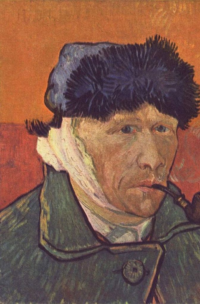 Ironisches Selbstporträt: Eines der zahlreichen Selbstbildnisse, die Van Gogh malte, zeigt ihn mit verbundenem Ohr – das hatte er sich wenige Monate vor seinem Tod selbst angeschnitten.