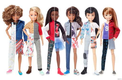 Die genderfluiden Puppen von Barbie-Hersteller Mattel gibt es in sechs Ausführungen. Foto: Mattel