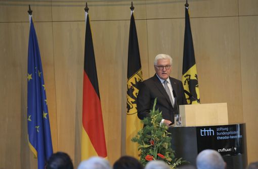 Frank-Walter Steinmeier würdigte bei einer Rede im Stuttgarter Rathaus die Verdienste des ersten Staatsoberhaupts. Foto: LICHTGUT/Leif Piechowski
