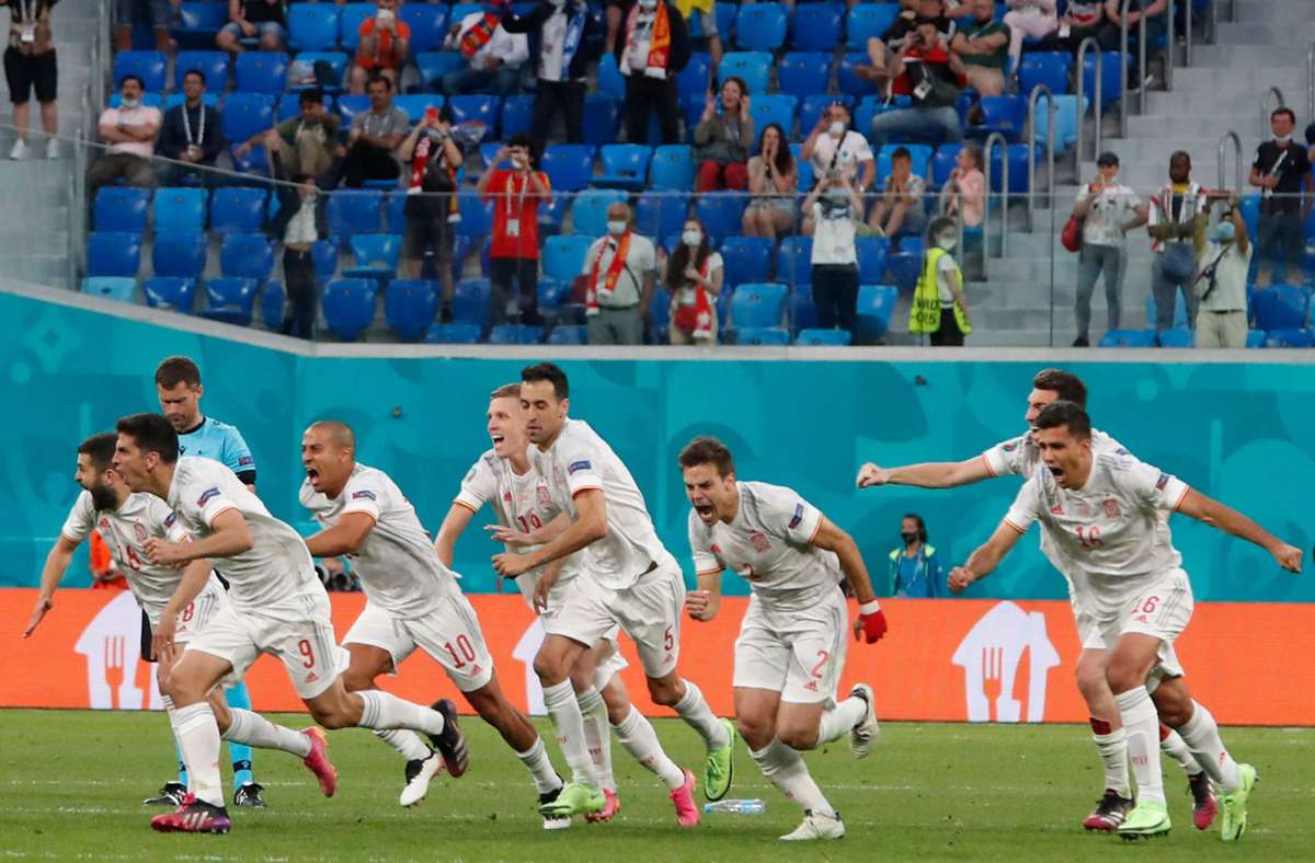 Spanien setzte sich im Elfmeterschießen durch. Foto: AFP/MAXIM SHEMETOV