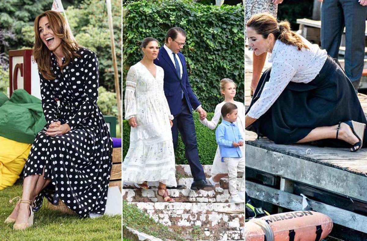 Nicht ohne meine Wedges: Herzogin Kate (links), Schwedens Kronprinzessin Victoria und die dänische Kronprinzessin Mary (rechts). Foto: Kensington Palace/AP/AFP
