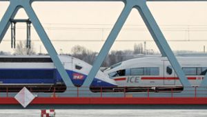 Ein französischer TGV und ein deutscher ICE auf der Rheinbrücke bei Kehl. Foto: dpa