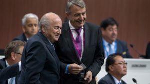 DFB-Präsident Wolfgang Niersbach (rechts) und Fifa-Präsident Sepp Blatter Foto: Getty Images Europe