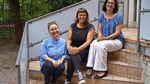 Alexandra Zivic, Corinne Birgel und Dorothea Wagner (von links) wollen unter anderem den Mittagstisch im FaZ            ausbauen. Foto: Fritzsche