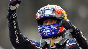 Der Australier Mark Webber freut sich über seinen Sieg in Monte Carlo. Foto: EPA