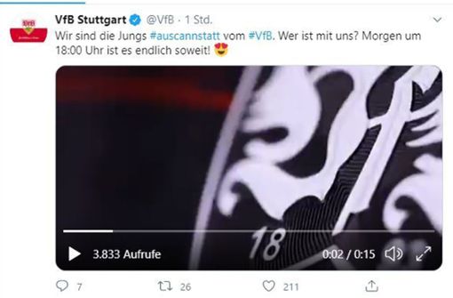 Der VfB Stuttgart zeigt Details des neuen Trikots. Foto: VfB Stuttgart/Screenshot Twitter