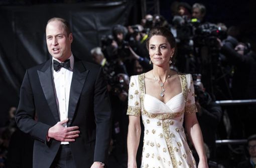 Herzogin Kate und Prinz William adelten die Bafta-Filmpreisverleihung. Foto: AP/Jeff Gilbert