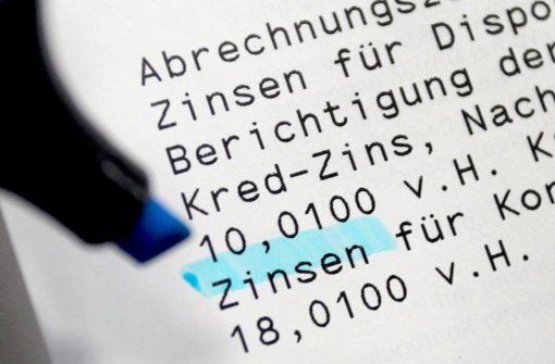 Die Dispozinsen für Girokonten sind in Deutschland viel zu hoch – das zeigt eine aktuelle Untersuchung der Stiftung Warentest. Foto: dpa