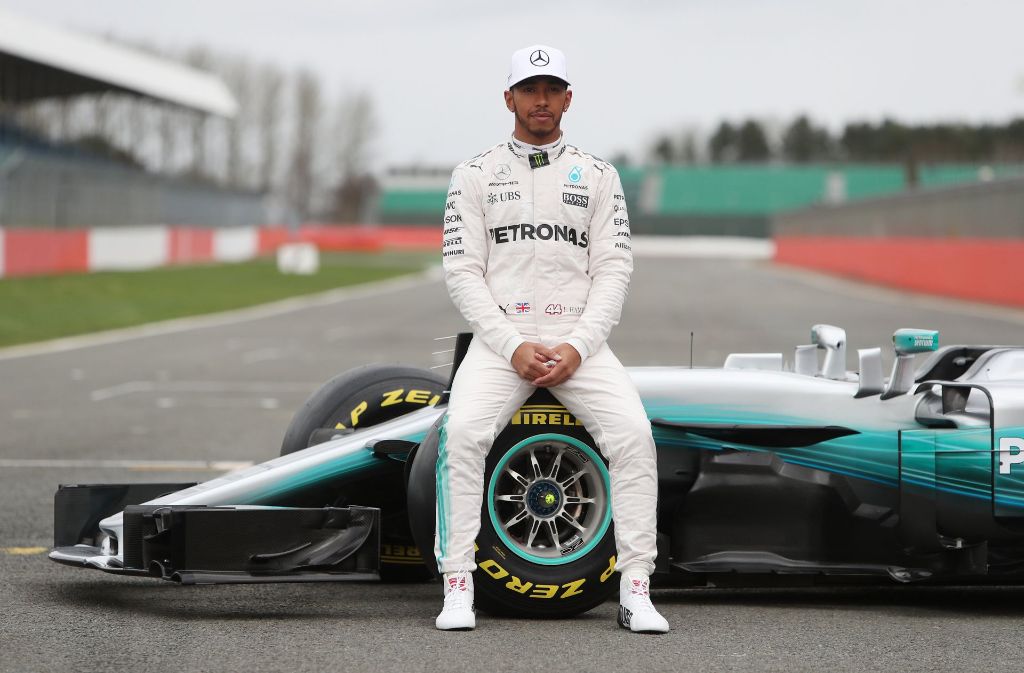 Lewis Hamilton und der W08.