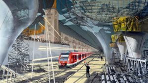 Yulia Kazakova lässt der Stuttgarter Bahnhof nicht los. Für ihre Serie besucht sie die Großbaustelle. Unsere Bildergalerie zeigt mehr Kunst zu Stuttgart 21. Foto: Galerie Z