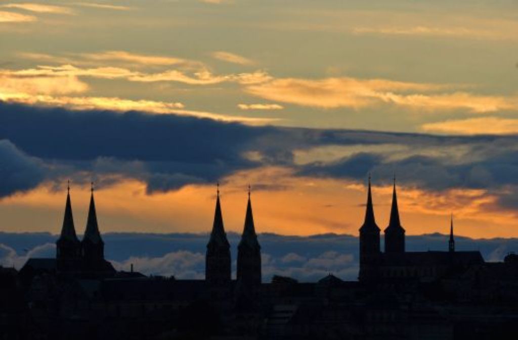 Sonnenuntergang über Bamberg. Foto: dpa