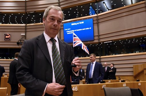 Brexit-Vorkämpfer Nigel Farage hat den Sieg der EU-Gegner beim Referendum in Großbritannien vor dem Europaparlament ausgekostet. Foto: AFP
