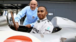 Sie waren sehr gute Freunde: Stirling Moss und Lewis Hamilton (rechts). Foto: imago