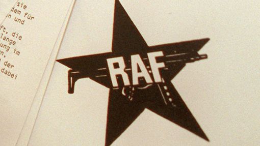 Ein Symbold der Rote Armee Fraktion (RAF). Foto: Tim Brakemeier/dpa
