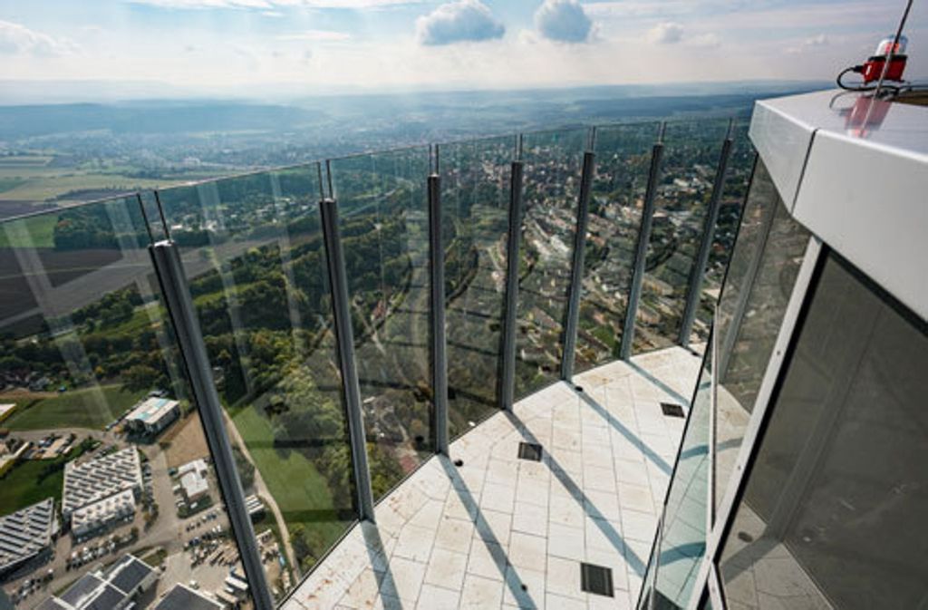 Der Blick von der Aussichtsplattform in 232 Metern Höhe ist einzigartig. Foto: thyssenkrupp Steel Europe