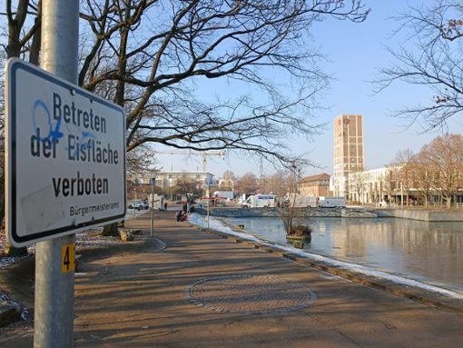 Das Betreten der Eisflächen ist in Kornwestheim untersagt. Foto: Stadt Kornwestheim