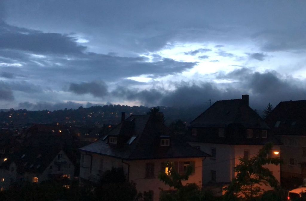 Ein heftiges Gewitter ging am Donnerstagabend über Stuttgart nieder.