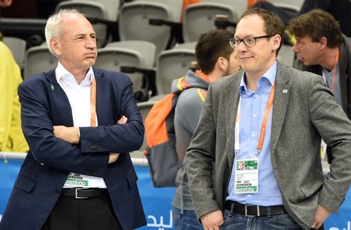 Der zurückgetretene Präsident Bernhard Bauer, Generalsekretär Mark Schober: Kommen wieder bessere Zeiten für den deutschen Handball? Foto: Baumann