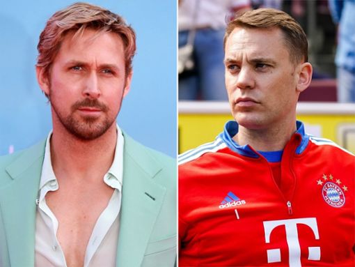 Ryan Gosling (l.) und Manuel Neuer trafen sich in Berlin. Foto: Fred Duval/Shutterstock / Orange Pictures/Shutterstock