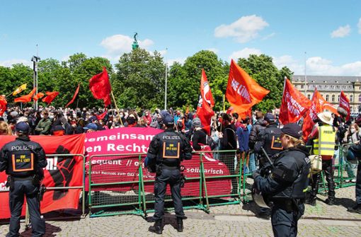 Links gegen Rechts am Sonntag in der Stadt – am 24. Mai stand die Polizei schon einmal dazwischen. Foto: 7aktuell.de/Andreas Werner