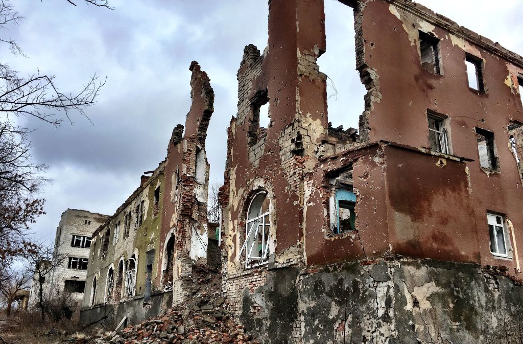 Was vom Kriege übrigblieb. Von dem einstigen Krankenhauskomplex in Slowjansk stehen nur noch Ruinen.