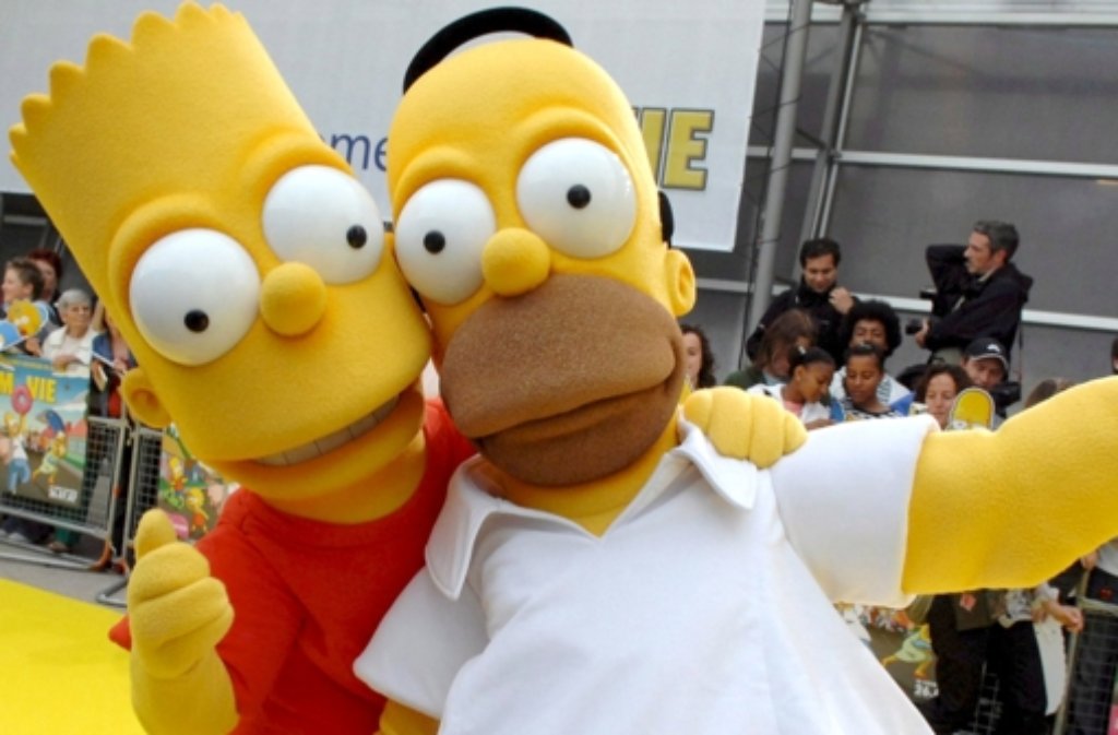Die Simpsons – hier Bart und Homer – kennt jeder. Ihre deutschen Synchronsprecher sind aber vielen unbekannt Foto: epa