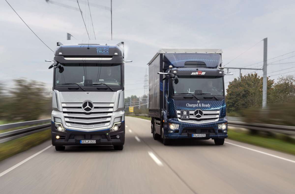 Daimler Truck setzt bei den Antrieben der Zukunft auf Batterien und Wasserstoff. Foto: dpa/Daimler Truck