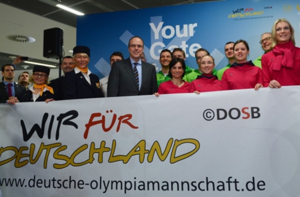 Wir für Deutschland - die deutschen Athleten sind nun von Frankfurt aus nach Sotschi geflogen.