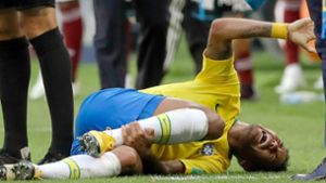 Dramatische Szenen um Neymar bei der Fußball-WM. Foto: AP