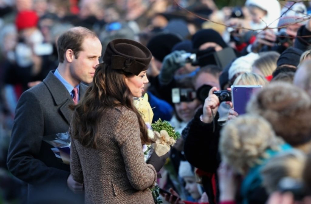 Zum Weihnachtsgottesdienst kamen Prinz William und seine schwangere Frau, Herzogin Kate, ohne ihren Sohn George.