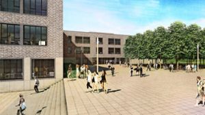 Kein abgesperrter Schulhof: Schulgelände und öffentlicher Raum sollen in Freiberg ineinander übergehen. Foto: mvm+starke architekten