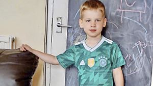 Robin Loran, 5, ist von Kopf bis Fuß auf die DFB-Elf eingestellt. Foto: privat