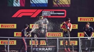 Zehnter Sieg in Folge: Max Verstappen gewinnt auch in Monza. Foto: AFP/MARCO BERTORELLO
