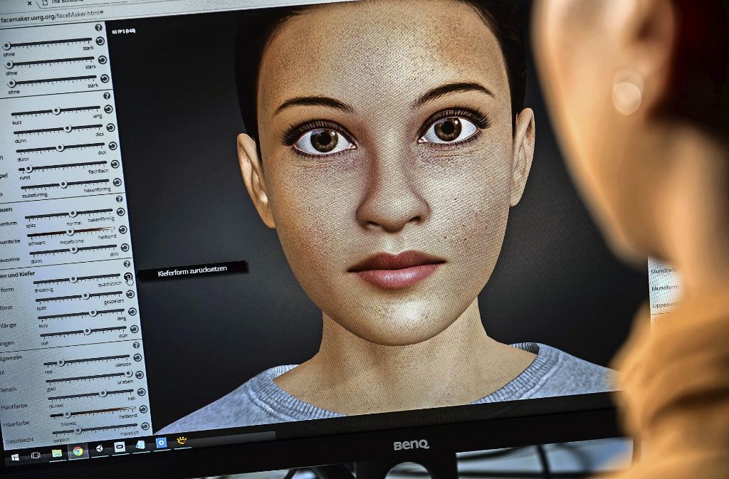 Mit einem Schieberegler kann das Gesicht verändert werden. Foto: Max Kovalenko, Universität Stuttgart