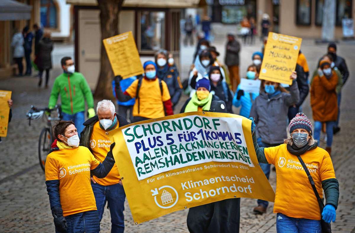 Die Aktivistinnen und Aktivisten sehen den Bürgerrat als wichtiges Instrument, um Schorndorf klimaneutral zu machen. Foto: /Gottfried Stoppel
