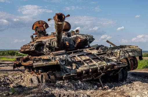 Zerstörter russischer Panzer, bei Charkiw fotografiert Foto: IMAGO/ZUMA Wire/IMAGO/Michael Brochstein