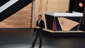Google-Chef Sundar Pichai bei seinem Auftritt auf der Technologie-Show. Foto: dpa
