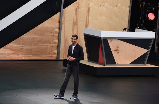 Google-Chef Sundar Pichai bei seinem Auftritt auf der Technologie-Show. Foto: dpa