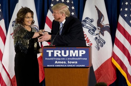 Zwei auf dem gleichen Weg: Sarah Palin will Donald Trump künftig im Wahlkampf beistehen. Foto: AP