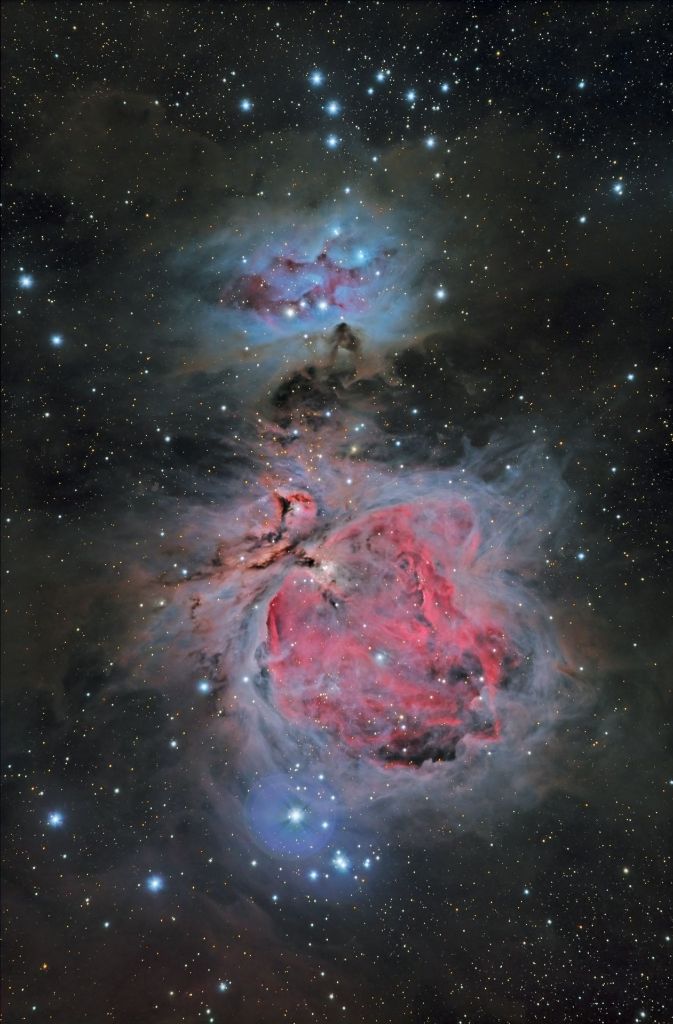 Der große Orion-Nebel ist ein Sternentstehungsnest – und rund 1500 Lichtjahre von uns entfernt.