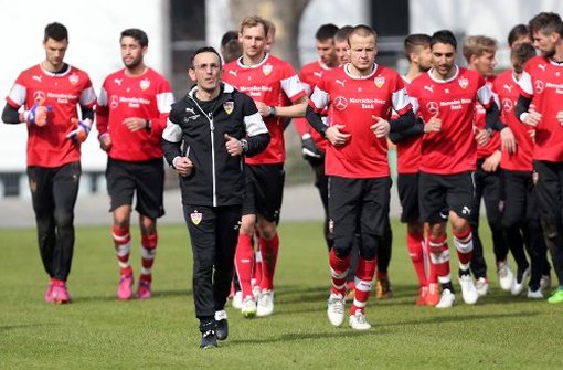 Der VfB Stuttgart in der Vorbereitung auf das Auswärtsspiel bei Bayer 04 Leverkusen. Foto: Pressefoto Baumann